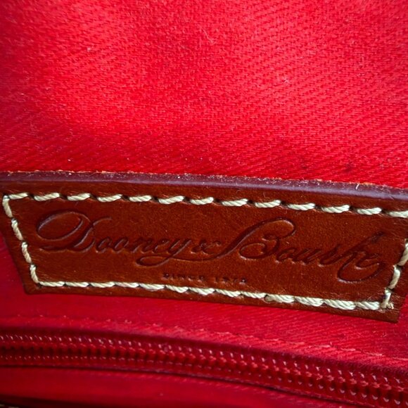 Dooney & Bourke Brown & Tan Pebble Grain Leather Aubrey Dome Satchel Hand Bag - Picture 8 of 16